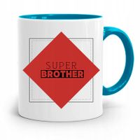 Kubek Błękitny Prezent Dla Brata Super Brat Z Nadrukiem Ze Zdjęciem