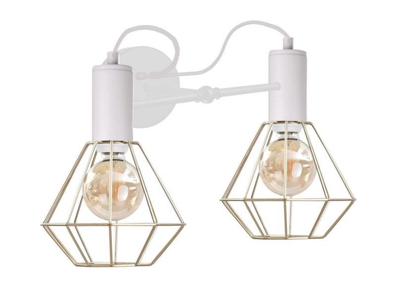 Kinkiet 2xE27 LARS WHITE/GOLD zdjęcie 1