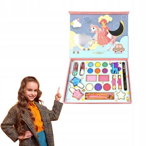 ZESTAW DO MAKIJAZU DLA DZIECI DO MALOWANIA KOSMETYKI LAKIER POMADKA CIENIE na Arena.pl