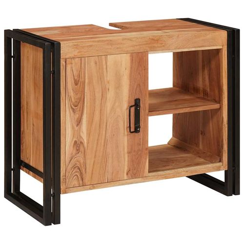 Szafka pod umywalkę z drzwiami Lite drewno akacjowe i żelazo na Arena.pl