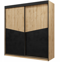 Szafa Przesuwna 200 cm Dąb Odwieczny + Czarny ASTROM JR - 2 Kolory