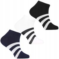 Skarpetki Chłopięce Stopki Bawełniane Paski 3-pak WIELOKOLOROWY MORAJ 27-30