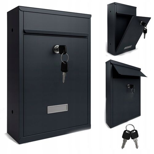 SKRZYNKA NA LISTY Z NUMEREM DOMU Adresem POCZTOWA A4 Czarna WZORY na Arena.pl