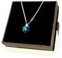 NASZYJNIK SREBRNY ŁAŃCUSZEK SERCE SWAROVSKI SREBRO PRÓBY 925 45cm W17