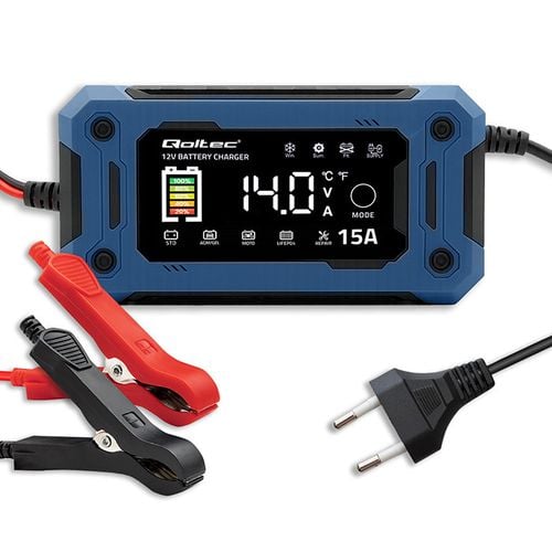 Qoltec Prostownik 12V 15A Ładowarka mikroprocesorowa LCD na Arena.pl