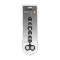 Beaded Silicone Anal Probe With Double Loop - Black
