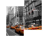 60X60CM ZEGAR MANHATTAN TAXI OBRAZ DREWNO ŚCIAN KWADRAT