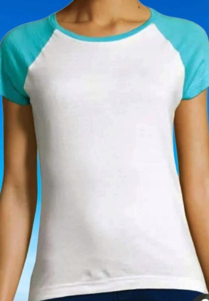 T SHIRT BLUZKA KOSZULKA DAMSKA XL BIAŁA Z LAZUREM BAWEŁNA SOL'S zdjęcie 2