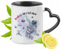 Kubek Czarny Z Uszkiem W Kształcie Serca Dla Smakosza Na Prezent