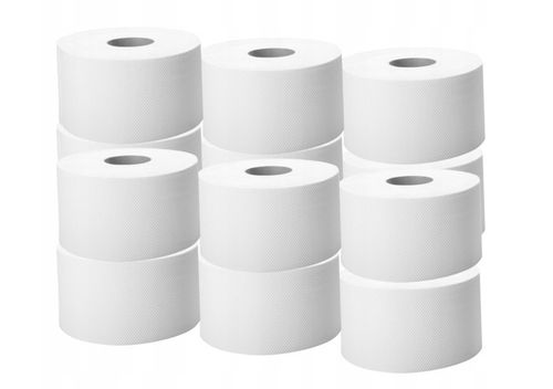 Papier Toaletowy JUMBO BIAŁY 100 m – 12 Rolek Dwuwarstwowy, 100% Celuloza na Arena.pl