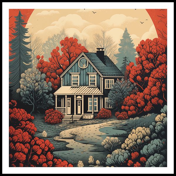 Plakat 70x70cm Idylla Rustykalna zdjęcie 3