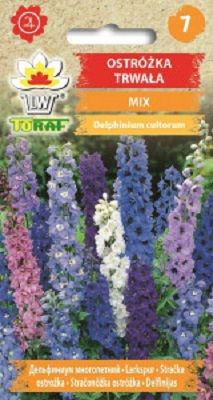Ostróżka trwała mix na wysoką rabatę nasiona 0,2 g. zdjęcie 1