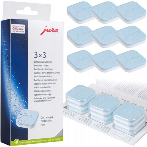 TABLETKI ODKAMIENIAJĄCE DO EKSPRESU 3X3 DO ODKAMIENIANIA JURA 9 SZT na Arena.pl