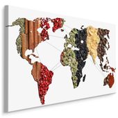 Obraz Do Kuchni Jadalni Mapa Świata Przyprawy Abstrakcja 30cm x 20cm