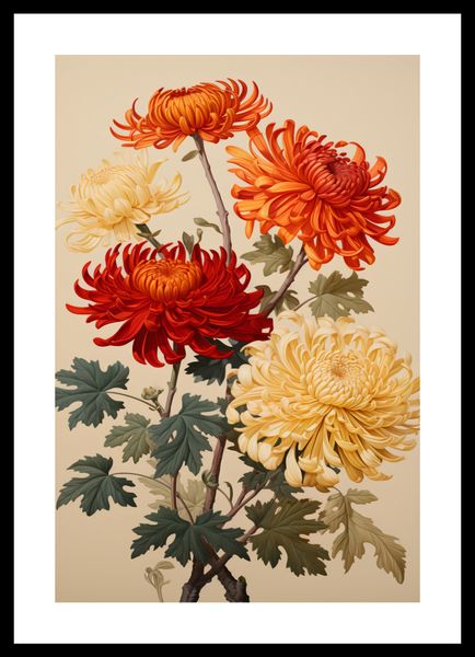 Plakat 30x45cm Tańczące Chryzantemy zdjęcie 3