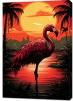 Obraz 70x100cm Flaming nad Wodą