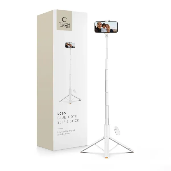 Selfie Stick Tech-Protect L09S z tripodem - biały zdjęcie 1