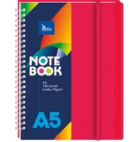 KOŁOZESZYT A5 100K PP CZERWONY TETIS