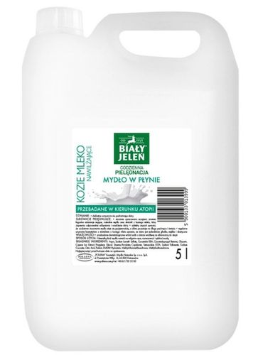 BIAŁY JELEŃ MYDŁO W PŁYNIE Z EKSTRAKTEM Z KOZIEGO MLEKA ZAPAS (5 L) na Arena.pl