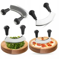 SIEKACZ DO PIZZY ZIÓŁ STALOWY NOŻYK Z OSTRZEM DO KROJENIA NATKI 17CM