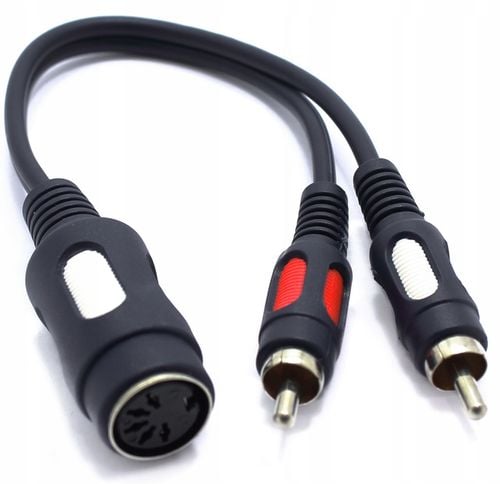 PRZEJŚCIÓWKA ADAPTER GNIAZDO DIN 5 PIN NA 2X WTYK RCA CHINCH VITALCO na Arena.pl