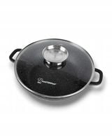 GARNEK MARMURKOWY MASTERPAN 28 CM / 4,5 L Z POKRYWKĄ SZKLANĄ NISKI