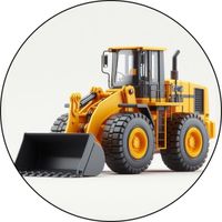 Opłatek na tort Urodziny Koparka Spych Spychacz Ładowacz Maszyna Budowlana