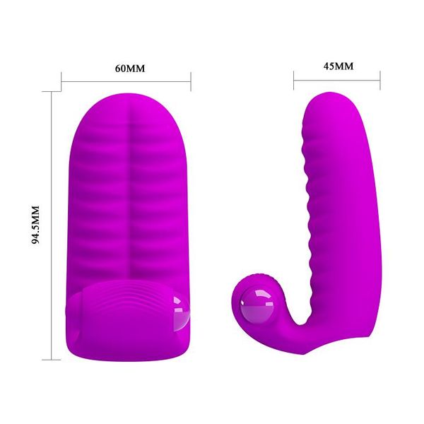 PRETTY LOVE - Abbott Double finger silicone Vibrator zdjęcie 5