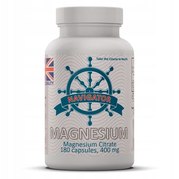 MAGNESIUM Cytrynian Magnezu 400mg NAVIGATOR 180tab zdjęcie 1