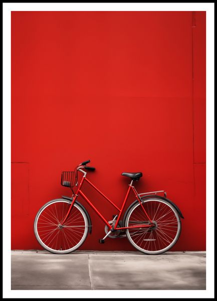 Plakat 70x100cm Czerwony Rower zdjęcie 3