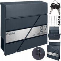 SKRZYNKA NA LISTY POCZTĘ POCZTOWA LISTOWA GAZETNIK ANTRACYT + ADRES