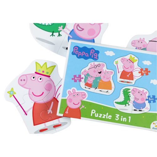 Puzzle Peppa Pig 3 In1 Rodzina Świnki 2-3-4 Elementy Dodo 200338 na Arena.pl
