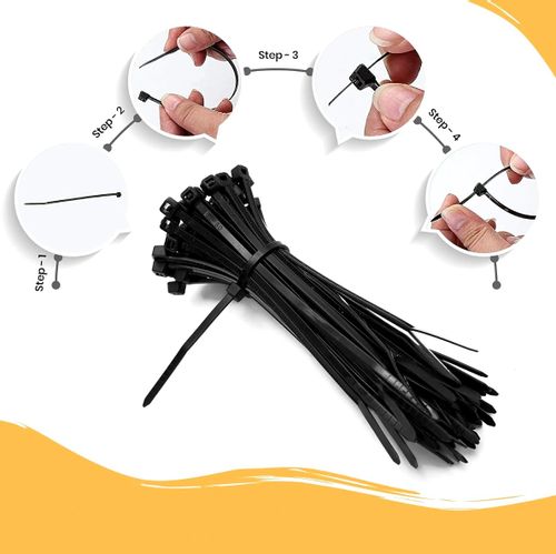 Opaski zaciskowe czarne trytki kablowe 200x3.6mm nylonowe 100 szt na Arena.pl