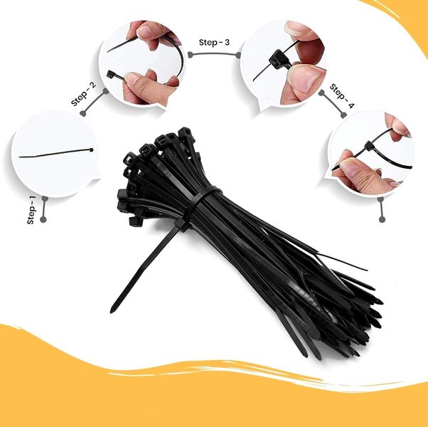 Opaski zaciskowe czarne trytki kablowe 200x3.6mm nylonowe 100 szt zdjęcie 2