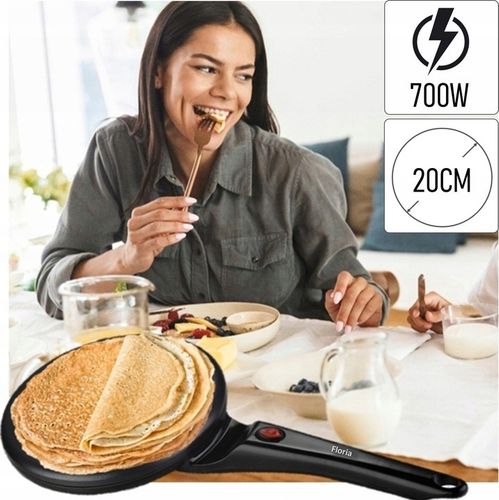 NALEŚNIKARKA ELEKTRYCZNA AUTOMATYCZNA CZARNA NON STICK 20CM 700W na Arena.pl