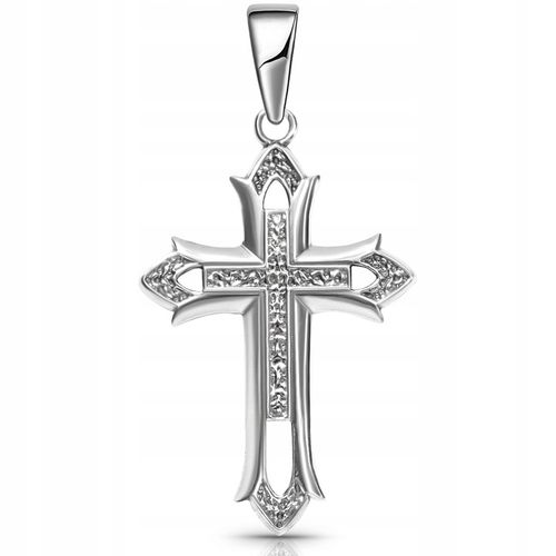 Krzyżyk srebrny męski duży zawieszka srebro 925 solidny bez na Arena.pl