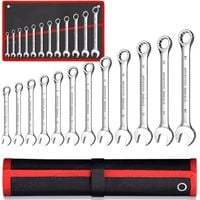 ZESTAW KLUCZY PŁASKO-OCZKOWYCH 12 el. KLUCZE PŁASKIE OCZKOWE ETUI 8-24 mm