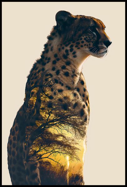Plakat 68x101cm Gepard Duch Sawanny zdjęcie 2