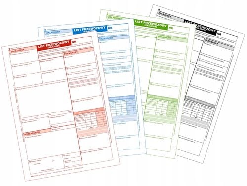 krajowy list przewozowy 80 kartek - 4 odcinki - 20 kompletów - 10 szt. na Arena.pl