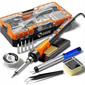 Lutownica precyzyjna kolbowa 13w1 regulacja 60W organizer odsysacz