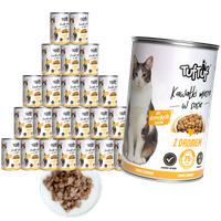 MOKRA KARMA DLA KOTA TufTuf  puszka kawałki mięsne z drobiem ZESTAW 24x415g