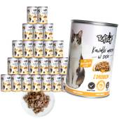 MOKRA KARMA DLA KOTA TufTuf  puszka kawałki mięsne z drobiem ZESTAW 24x415g