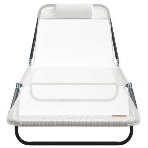 Składany leżak 1-osoba Kremowy 182 x 55 x 85.5cm Textilene na Arena.pl