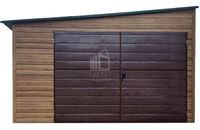 Garaż blaszany 4x7m Brama dwuskrzydłowa okno dach spad w bok ID898