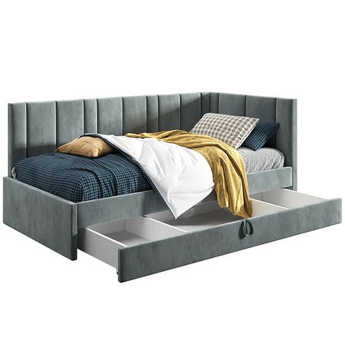 Łóżko młodzieżowe 100x200 Supreme Luka, Czarny, Szuflada na Arena.pl