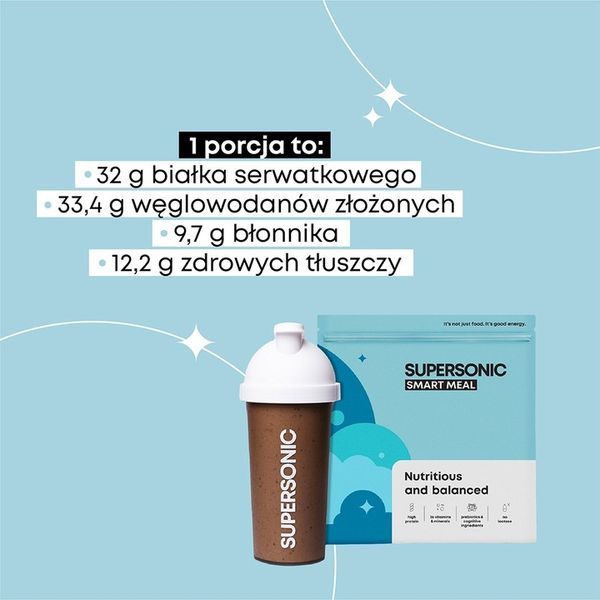 Posiłek SUPERSONIC Smart Meal WPC Zamiennik Posiłku w Proszku + KREM GRATIS zdjęcie 6