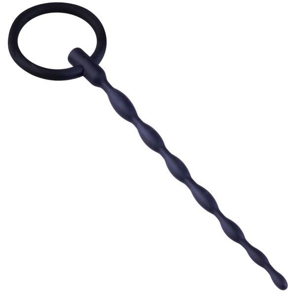 Silikonowy Dilator Z Masującymi Kulkami Penis Plug zdjęcie 2