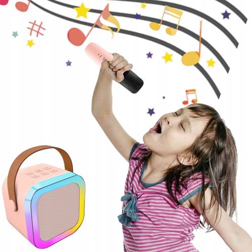 BEZPRZEWODOWY PRZENOŚNY ZESTAW DO KARAOKE GŁOŚNIK BLUETOOTH + 2x MIKROFON na Arena.pl