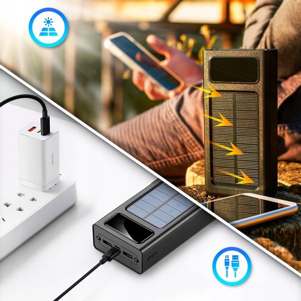 POWERBANK SOLARNY 20000 MAH KABEL ŁADOWANIE zdjęcie 7