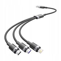 Vention Szybki Kabel Przewód USB-A 3w1 USB-C Lightning Micro-USB 1.5M
